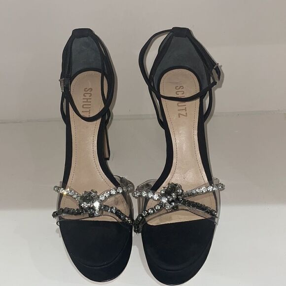 Schutz Jayda Platform Rhinestone Heels Size 8.5 - Picture 2 of 8